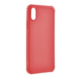 Roar CARBON ARMOR Apple iPhone XS Max 6.5 szilikon telefonvédő (közepesen ütésálló, karbon minta) piros