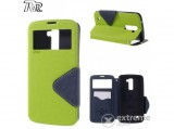 Roar Fancy Diary álló bőr tok (textilminta) LG K10 (K420n) készülékhez, zöld