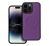 ROAR MAG MORNING szilikon telefonvédő (ECO bőr hatású, mikrofiber plüss belső, MagSafe) LILA Apple iPhone 15 Pro