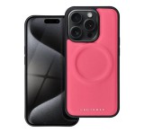 ROAR MAG MORNING szilikon telefonvédő (ECO bőr hatású, mikrofiber plüss belső, MagSafe) RÓZSASZÍN Apple iPhone 15 Pro