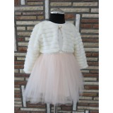 Robertina - kislány alkalmi tüll ruha szőrme boleróval (74)