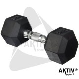 Robust Hatszögletű gumírozott fix kézisúlyzó 46 kg