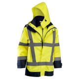 Rock Safety Wizard - Jól-láthatósági multifunkciós 4 az 1-ben télikabát és softshell dzseki sárga