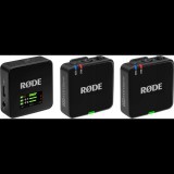 Rode Wireless GO GEN3 kompakt két csatornás digitális vezeték nélküli mikrofon rendszer adóba épített mikrofonnal, black (WIGOGEN3)