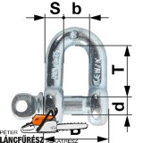 Rögzító bilincs szemes csapsz. M27, DIN82101-A, galv. acél