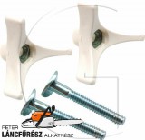 Rogzito csavar keszlet - a csavar tengelye tőben mát kocka, és két szárnyú a tekerő