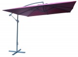 ROJAPLAST 8080 függő napernyő, hajtókarral - bordó - 270 x 270 cm - vízálló
