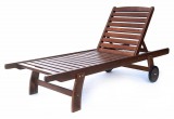 ROJAPLAST ANETA fenyőfából készült lakkozott kerti, állítható napozóágy/ nyugágy