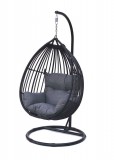 ROJAPLAST BOGOTA exkluzív polyrattan függőszék, talppal, fekete 1080