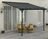 Rojaplast BRUCE F alumínium pergola, szürke PC, 436x305cm- akár összeszerelve