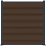 Rojaplast Modern WPC kerítéspanel, 180×180 cm, végzáró elemekkel, teak (8595226713916)