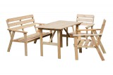 ROJAPLAST NORDIC fenyőfából készült kerti bútor garnitúra, 110 cm - natúr