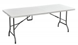 ROJAPLAST összecsukható, hordozható műanyag asztal,180 cm - fehér 612