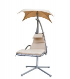 ROJAPLAST ZAVESNA exkluzív fém kerti függő nyugágy tetővel - bézs 97/19