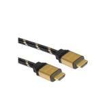 Roline 11.04.5563 HDMI apa - HDMI apa, Ethernet, 3 m Fekete-Arany kábel