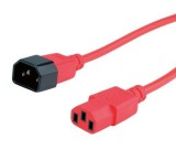 Roline monitor tápkábel C14-C13 1,8m piros