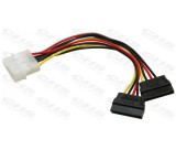 Roline SATA táp Y-elosztó Molex to 2xSATA 0,2m