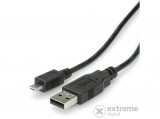 Roline USB 2.0 A - Micro USB B 3m kábel, fekete