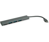 Roline USB 3.2 Gen 1 3 portos hub kártyaolvasóval