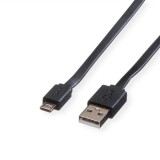 Roline USB-A apa - USB micro apa kábel 1m fekete (11.02.8760-10) (11.02.8760-10) - Adatkábel