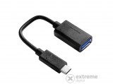 Roline USB A - USB C F/M-OTG adapterkábel, fekete