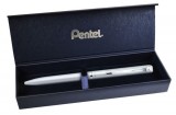 Rollertoll, 0,35 mm, rotációs, ezüst tolltest, PENTEL EnerGel BL-2007 kék (PENBL2007Z)