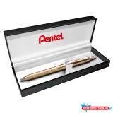 Rollertoll 0,35mm, fém arany test, Pentel Energel BL407X-A, írásszín kék