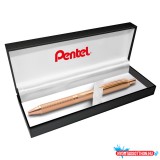 Rollertoll 0,35mm, fém rosegold test, Pentel Energel BL407PG-A, írásszín kék