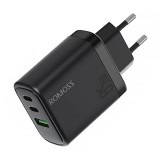 Romoss AC65H wall charger, 2x USB-C + USB, 65W (black)