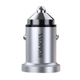 Romoss AU420T Car Charger, USB-C + USB, PD + QC 20W (Silver)