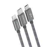 Romoss CB25N 3in1 USB-C / Lightning / Micro 3A USB cable 1m (grey)