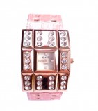 Rosa strasszköves karóra