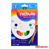 Rostirón, filctoll készlet, vízbázisú kétvégû Nebulo 12 különféle szín