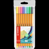 Rostirón, tûfilc készlet, 0,4mm, STABILO Point 88, 8 klf. pasztell szín