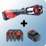 Rothenberger Romax 4000 présgép szett U 16-20-25 préspofa készlettel és 1db 4.0 Ah-s akkumulátorral, töltővel + AJÁNDÉK Metabo fúrógép