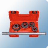 Rothenberger Super Cut 3/8"-1/2"-3/4"-1" (BSPT R) kézi menetmetsző készlet racsnis hajtókarral, kofferben