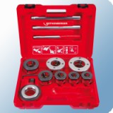 Rothenberger Super Cut 3/8"-2" (BSPT R) kézi menetmetsző készlet racsnis hajtókarral, kofferben