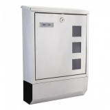 Rottner Corto Inox nemesacél postaláda újságtartóval 305x335x100mm