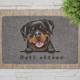 Rottweiler kutyás lábtörlő szürke háttérrel (60 x 40 x 0,2 cm)