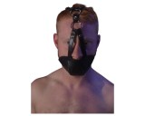 Rouge - valódi bőr maszk és szájpecek (fekete)