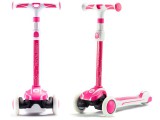 RoyalBaby 3 Kerekű Roller-Világító Gumi Kerekekkel-Állítható Kormánymagasság-Nyomófékkel-Húzófogantyúval-Rózsaszín