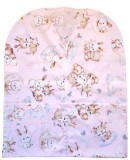 Rózsaszín alapon Cuki állatkölyök mintás - ovis pamut Vállfazsák