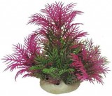 Rózsaszín-zöldes akváriumi palás műnövény (10 cm)