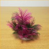 Rózsaszín-zöldes akváriumi palás műnövény (13 cm)