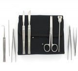 Rozsdamentes acél kézi műszerek cordura táskában 9db