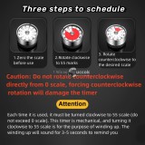 Rozsdamentes Acél Konyhai Időzítő - 60 Perces Mechanikus Visszaszámlálás