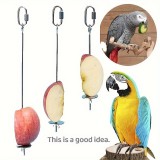 Rozsdamentes acél papagáj etető nyárs - Gyümölcs- és zöldségpálca madaraknak