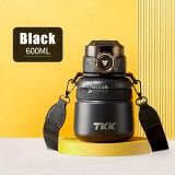 Rozsdamentes acél szigetelt vizespalack szívószállal és hordozópántta