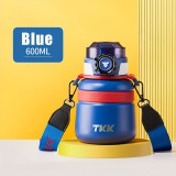 Rozsdamentes acél szigetelt vizespalack szívószállal és hordozópántta