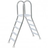 Rozsdamentes kétágú létra, 4+4 fokkal, maximum 1.2 m magasságig használható